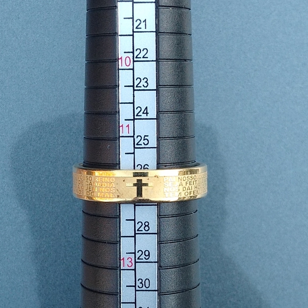 Sale   New Stainless steel cross gold ring size 12 - Picture 5 of 8